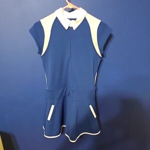 Elegant Blue and White Mini Dress